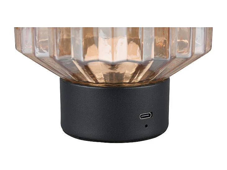 Lampe de table rechargeable en verre et métal Lord