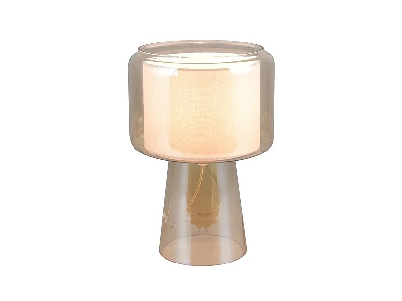 Lampe de table verre et tissu Rocka