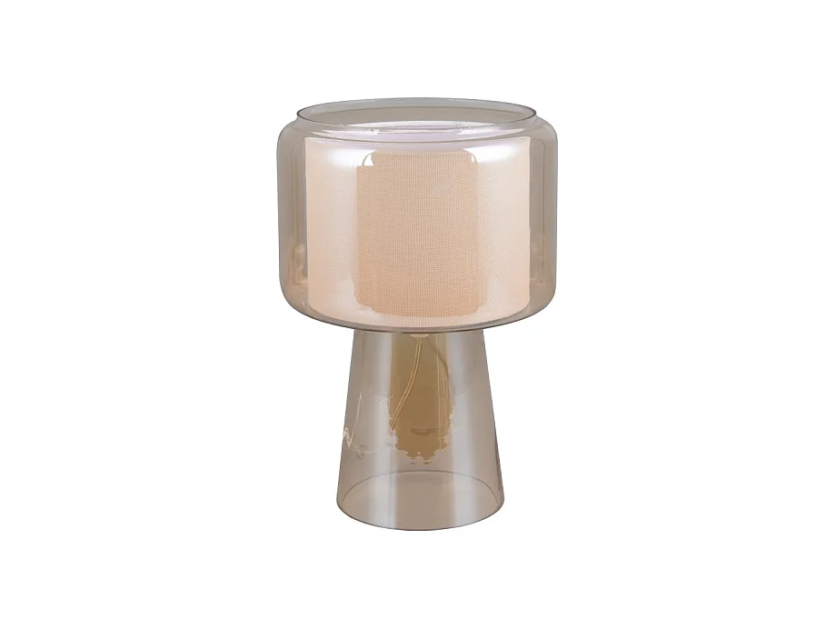 Lampe de table verre et tissu Rocka