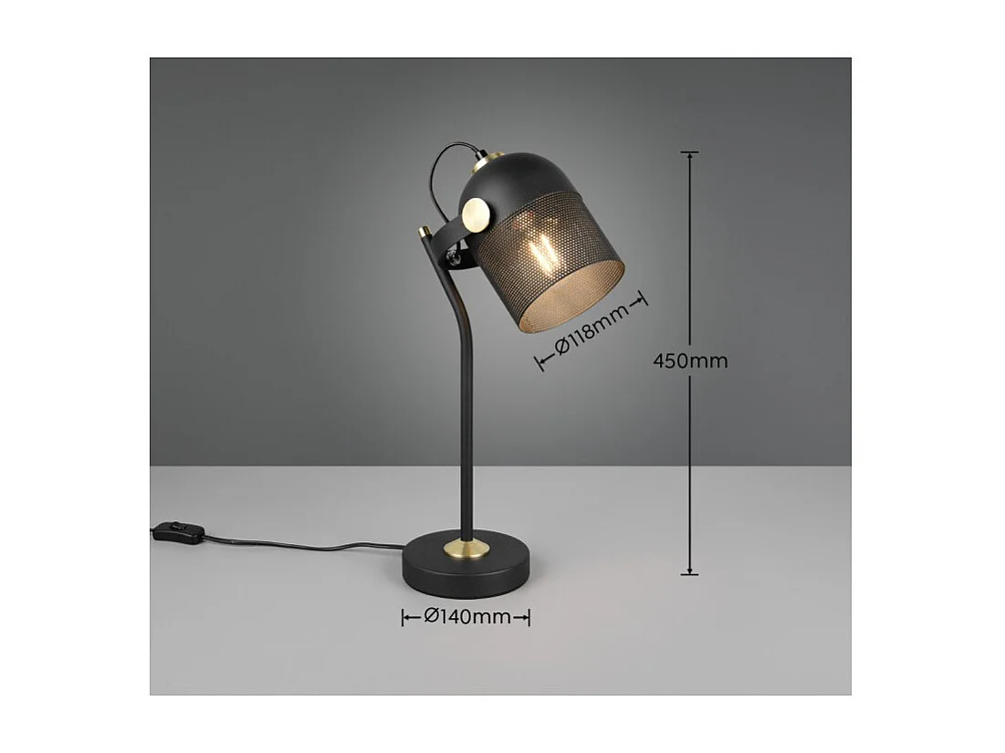 Lampe à poser E27 noir Mixa