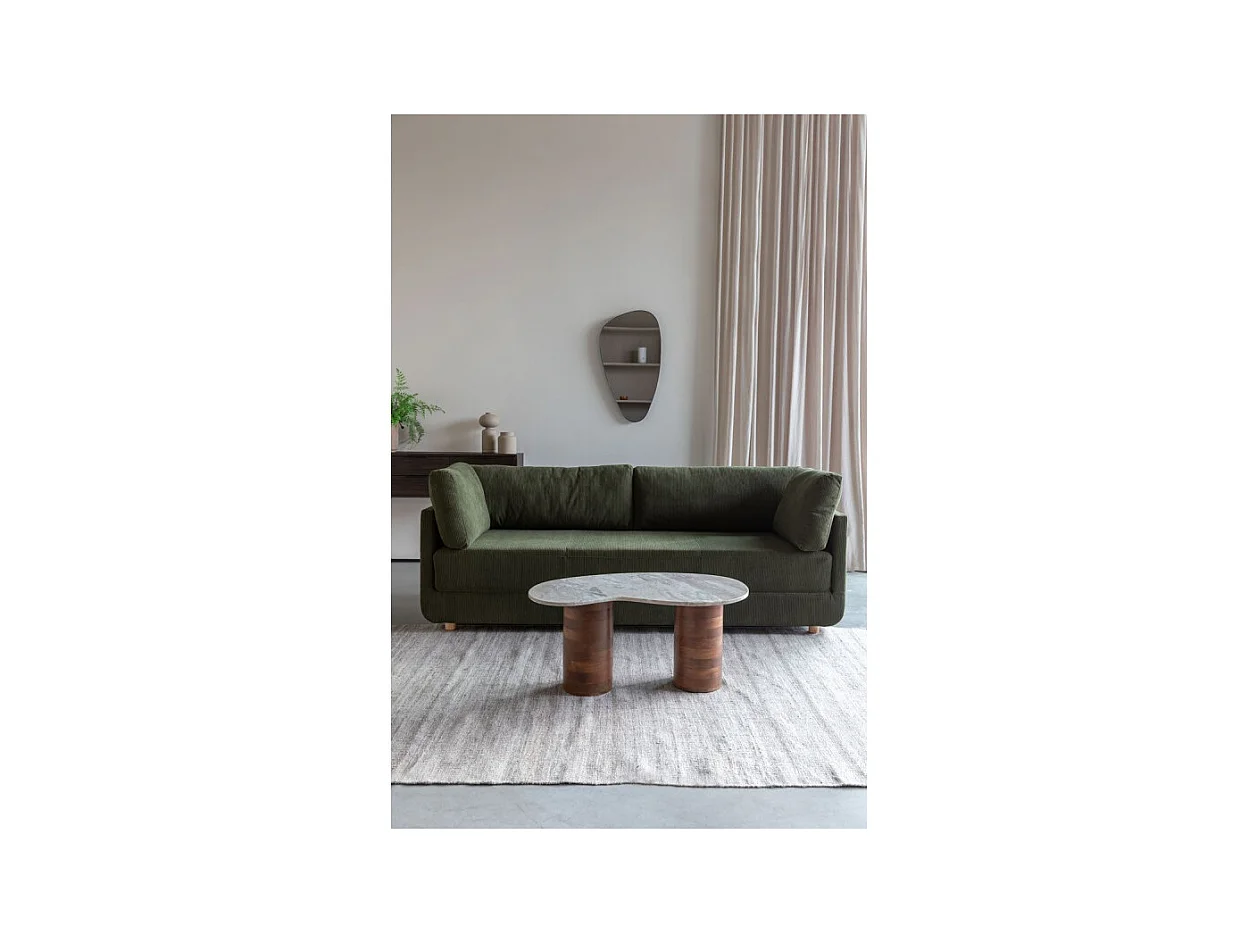 Table basse Peli, Marbre et Bois, Forme Organique