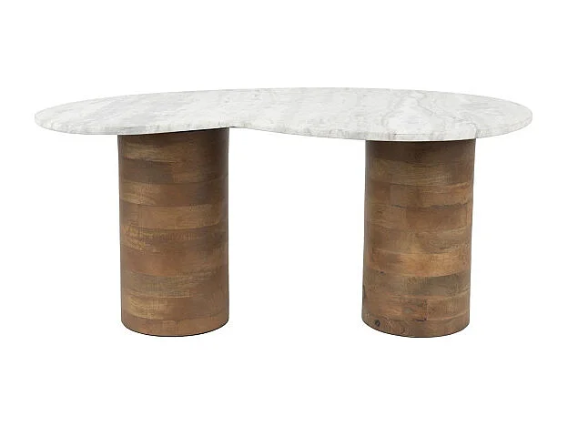 Table basse Peli, Marbre et Bois, Forme Organique