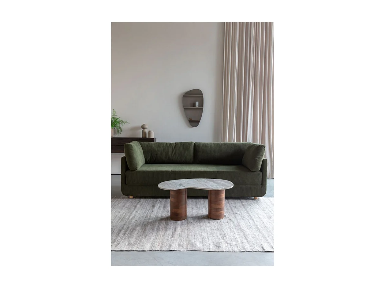 Table basse Peli, Marbre et Bois, Forme Organique