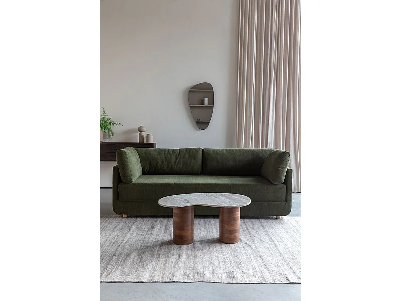 Table basse Peli, Marbre et Bois, Forme Organique