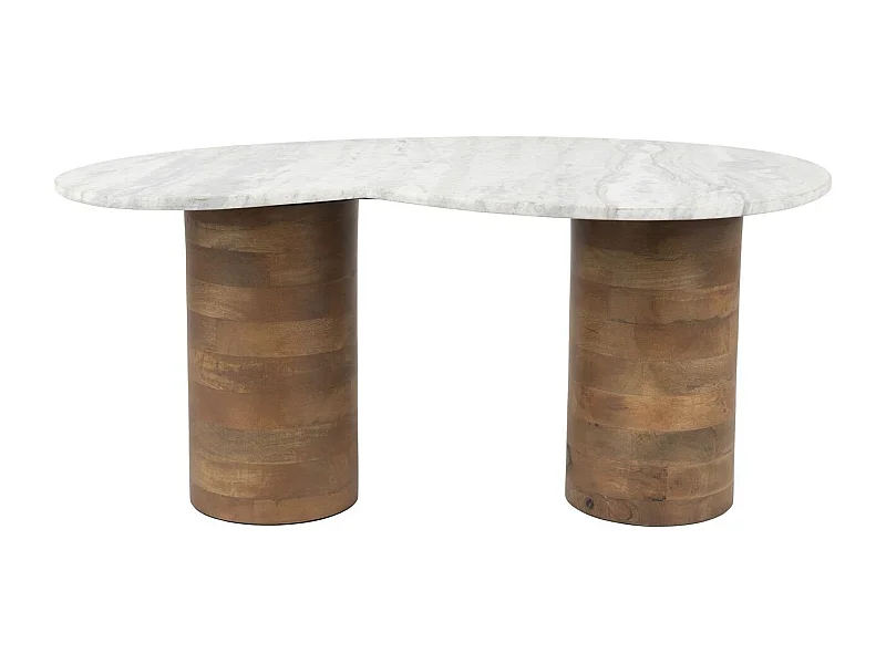 Table basse Peli, Marbre et Bois, Forme Organique