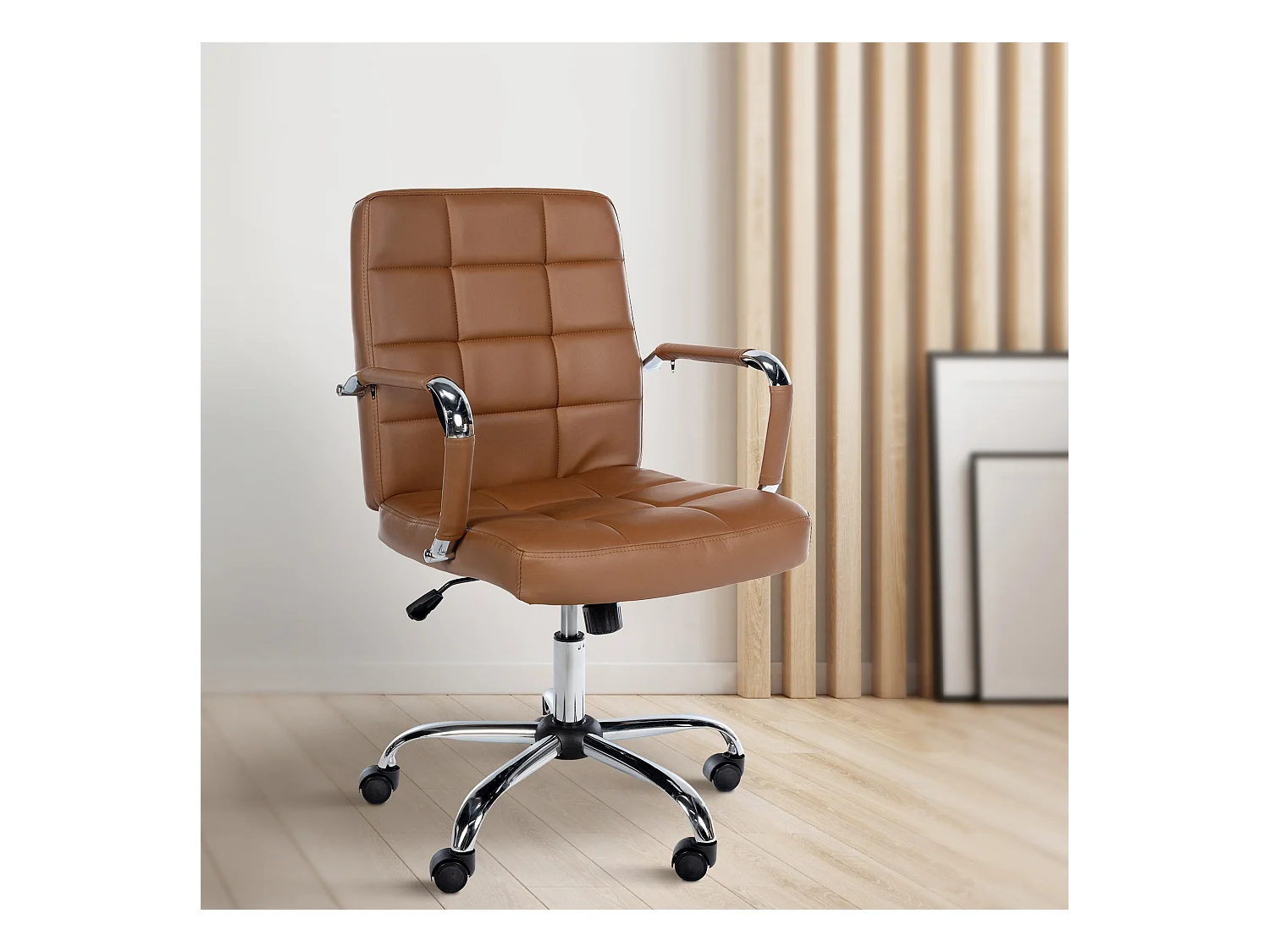 Chaise de bureau - Similicuir - Marron clair - Ashland