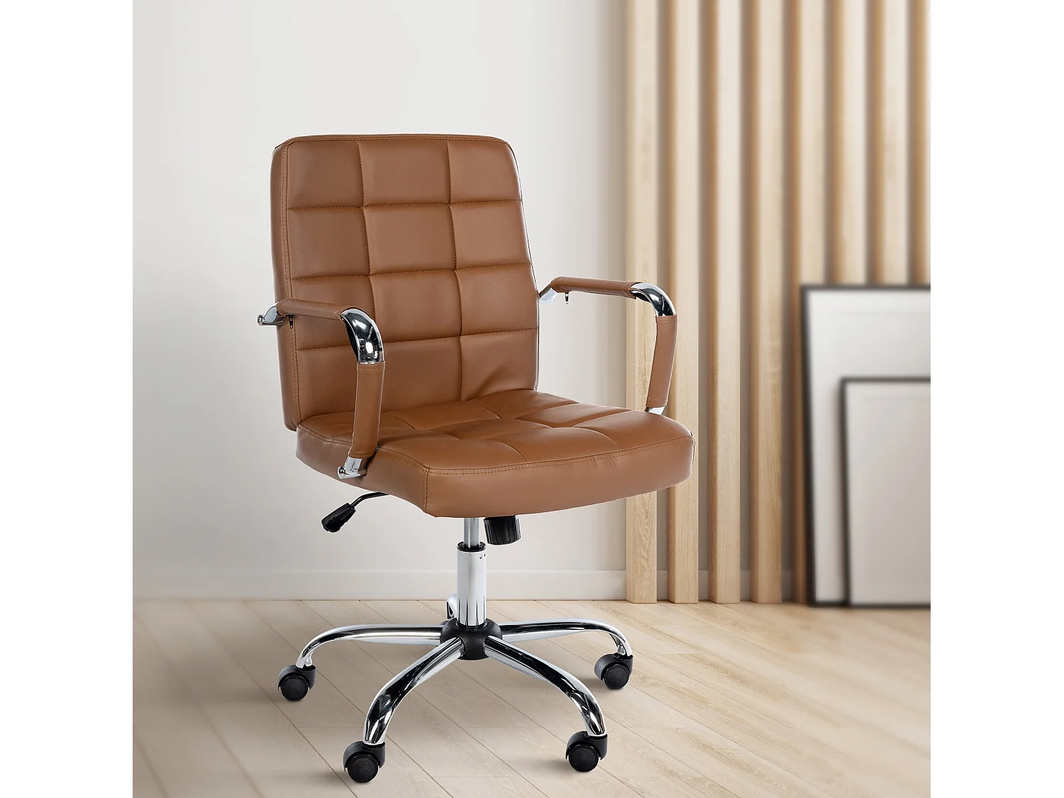 Chaise de bureau - Similicuir - Marron clair - Ashland