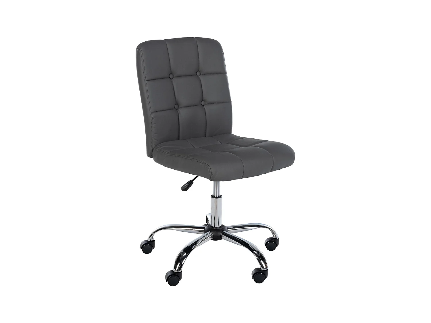 Tabouret de bureau - Similicuir - Gris - Trenton
