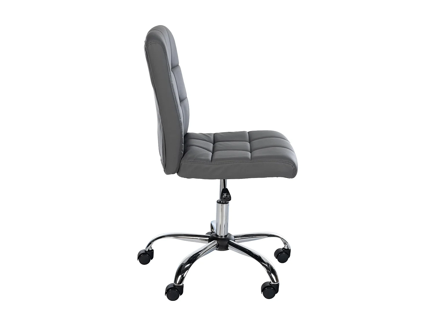 Tabouret de bureau - Similicuir - Gris - Trenton