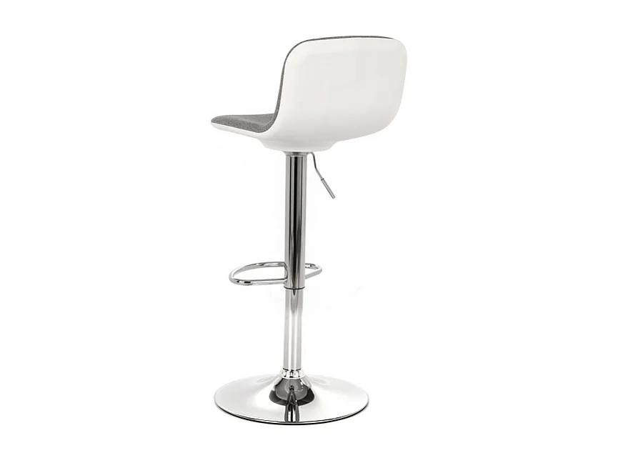 2er-Set Barhocker aus hellgrauem Stoff "Spot" mit Fußstütze und Gasdruckfeder, 36 x 38,5 x 88 cm