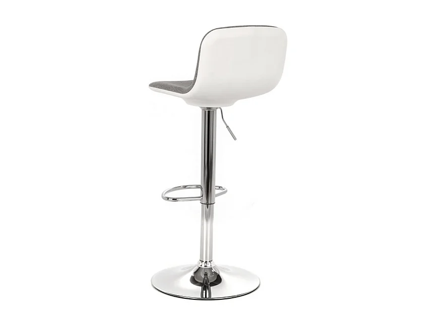 2er-Set Barhocker aus hellgrauem Stoff "Spot" mit Fußstütze und Gasdruckfeder, 36 x 38,5 x 88 cm