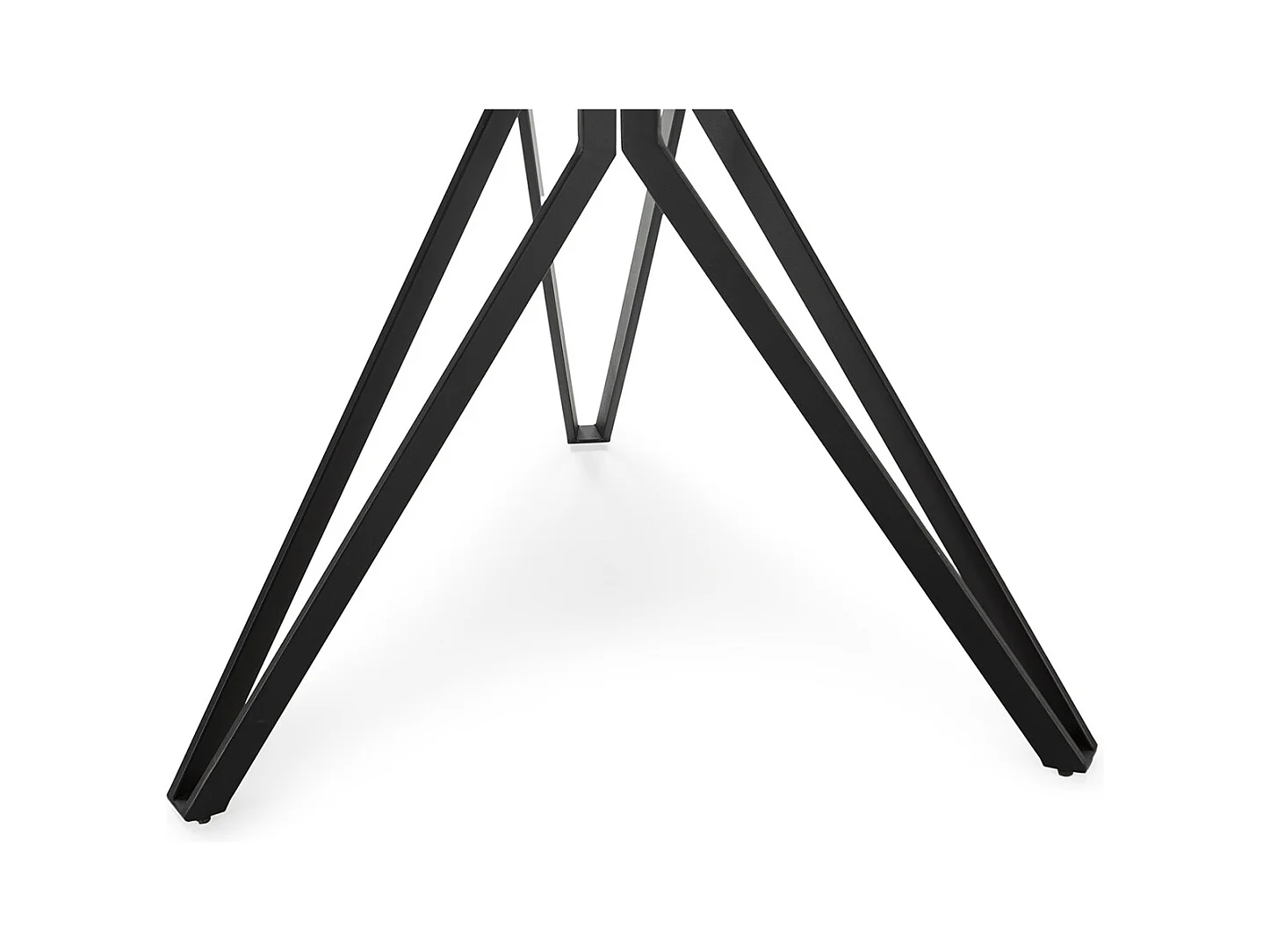 Table à manger, table de repas ronde en Pierre frittée effet marbre gris clair, pieds en métal noir - diamètre 120 x Hauteur 76 cm