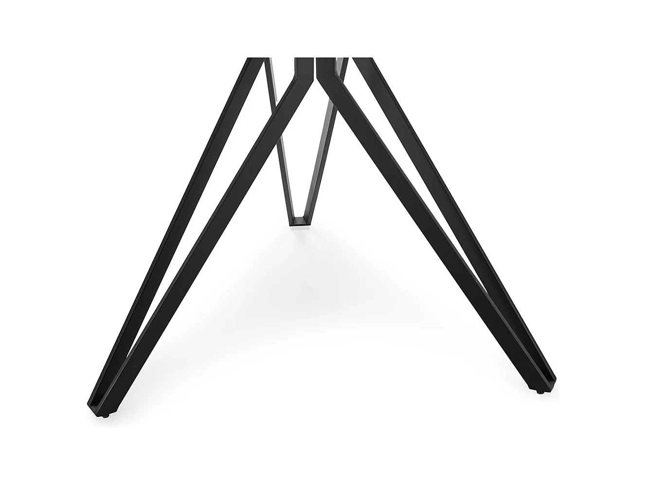 Table à manger, table de repas ronde en Pierre frittée effet marbre blanc, pieds en métal noir - diamètre 120 x Hauteur 76 cm