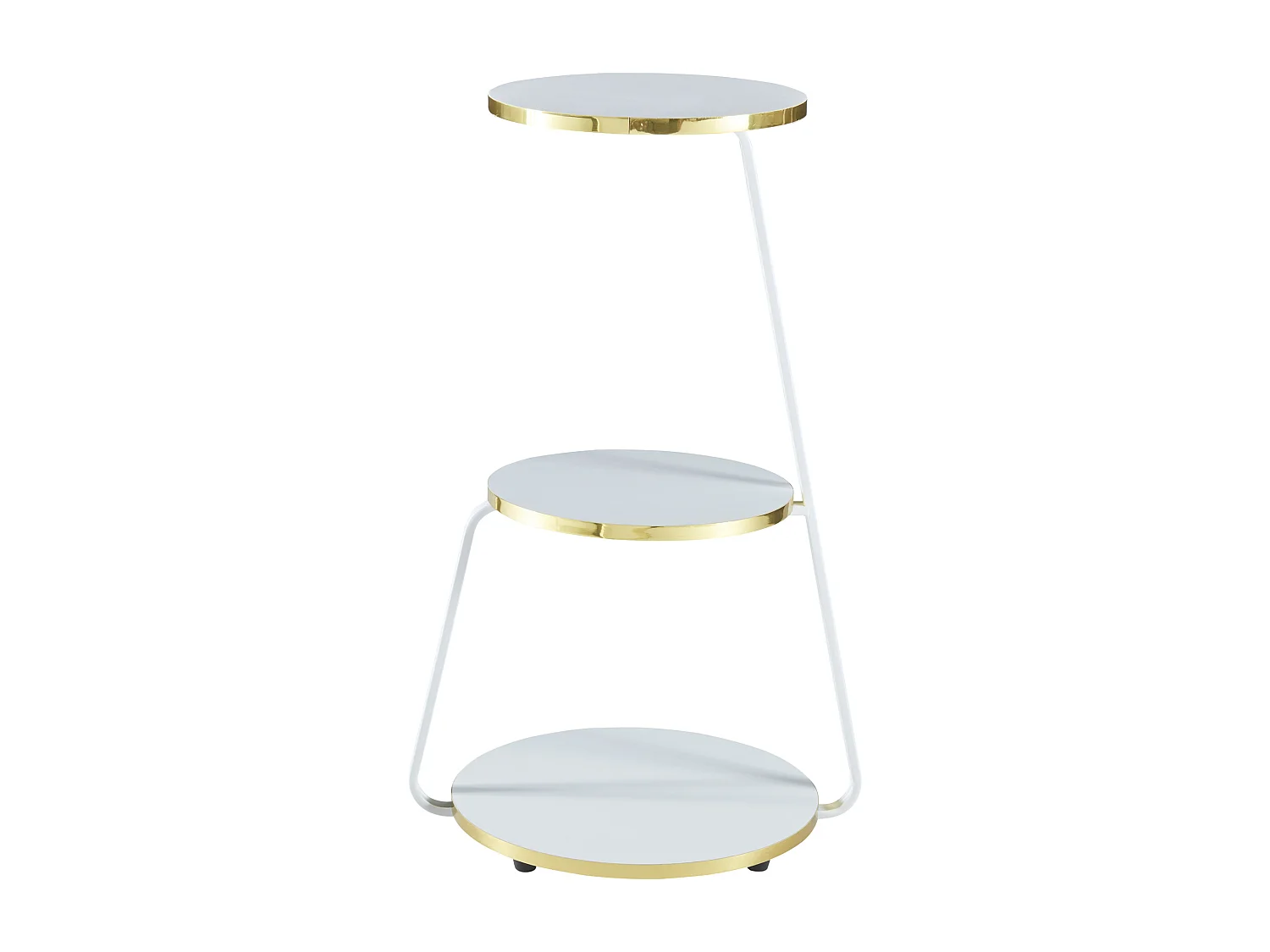 Table d'appoint Sipoo à 3 niveaux 74 x 46 x 37 cm blanc / doré [en.casa]