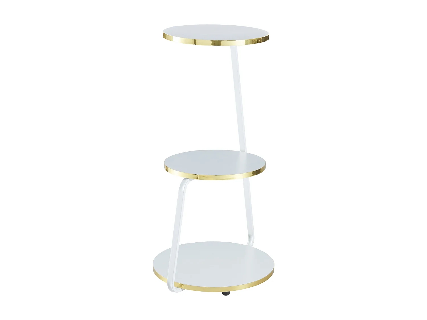 Table d'appoint Sipoo à 3 niveaux 74 x 46 x 37 cm blanc / doré [en.casa]