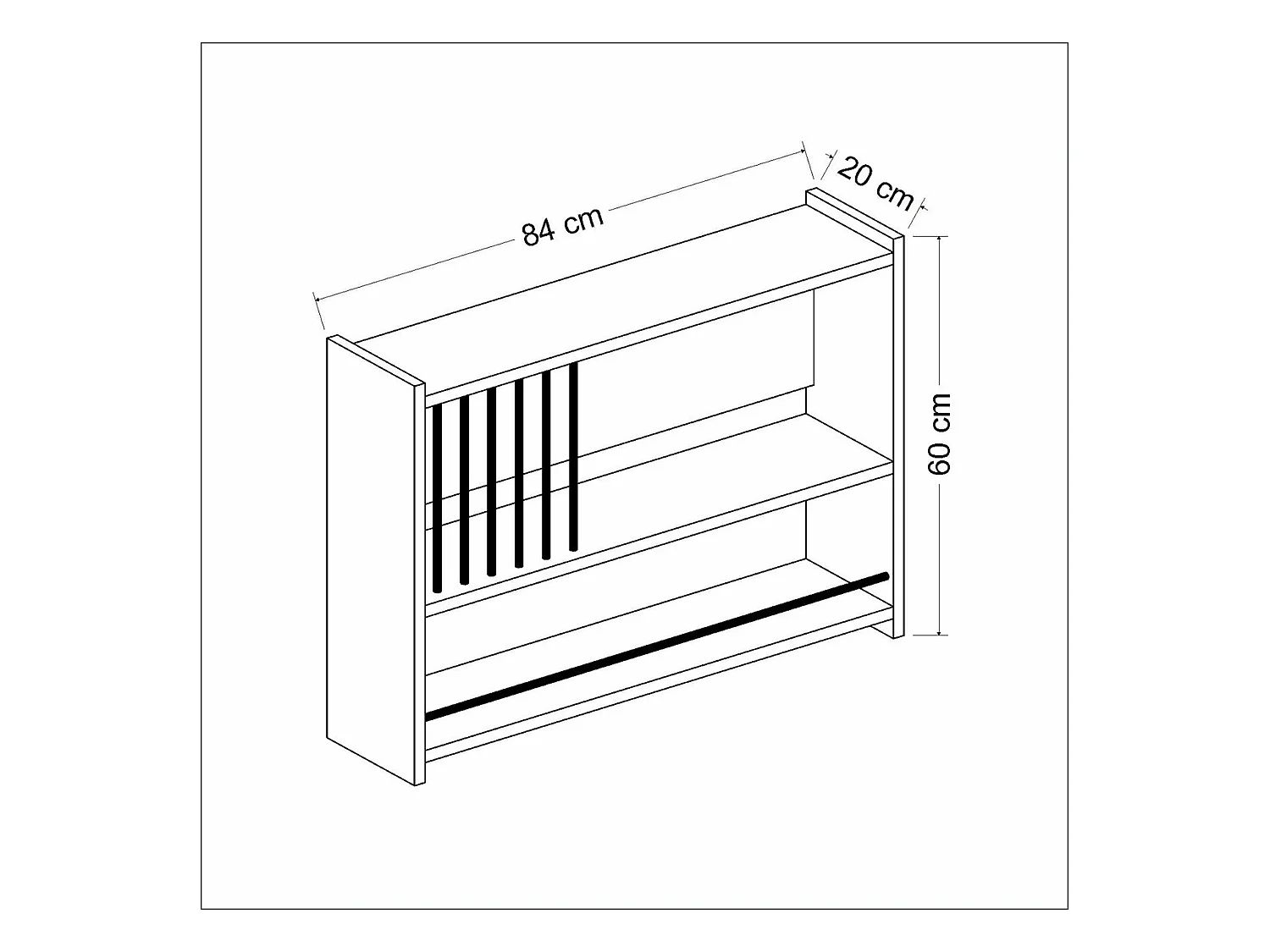Étagère murale Helsingør à 3 niveaux pour cuisine 60 x 84 x 20 cm blanc [en.casa]