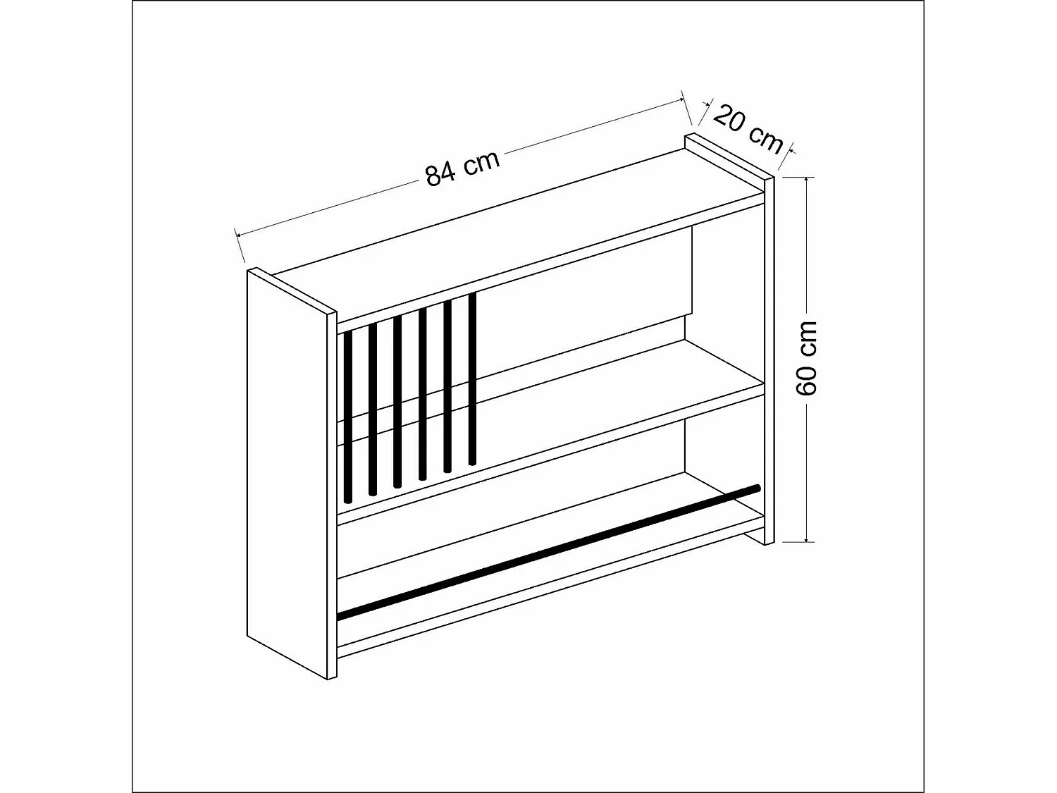 Étagère murale Helsingør à 3 niveaux pour cuisine 60 x 84 x 20 cm blanc [en.casa]