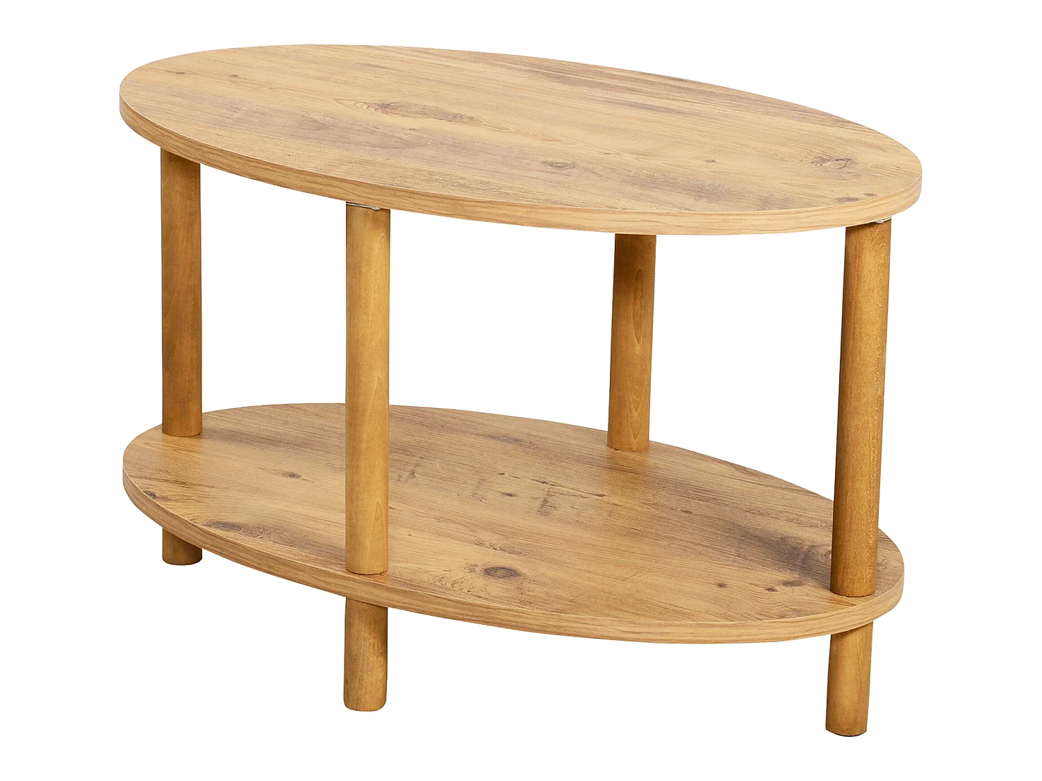 Table basse ovale Højreby 43 x 70 x 44 cm effet bois [en.casa]