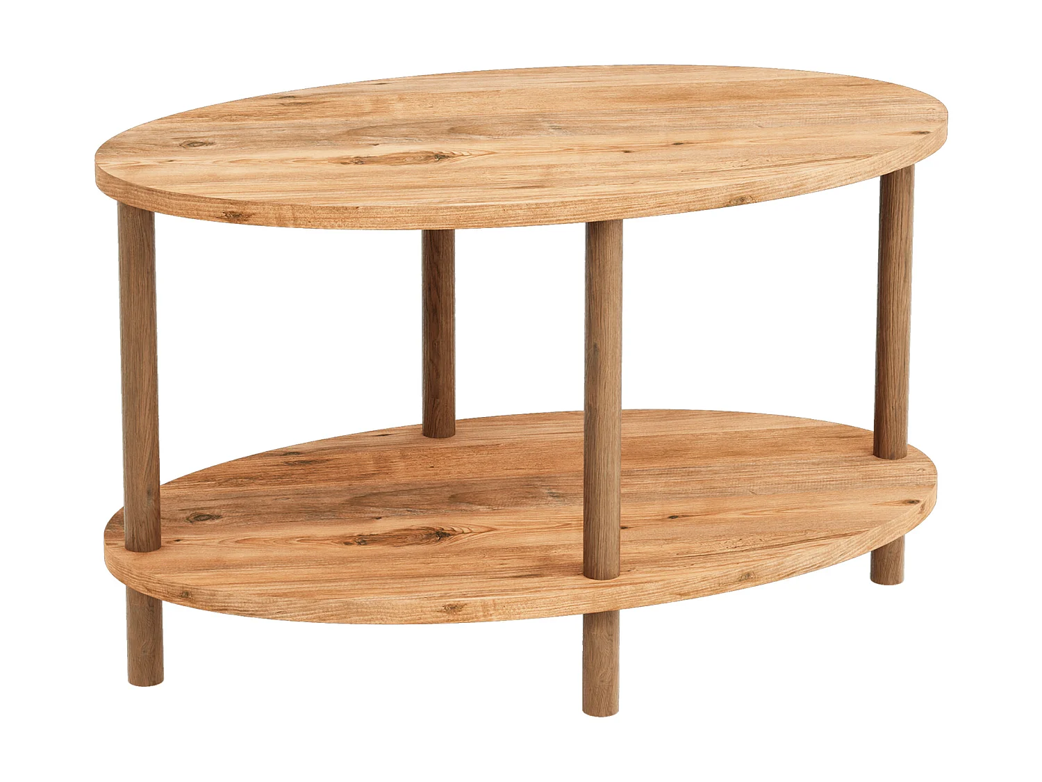 Table basse ovale Højreby 43 x 70 x 44 cm effet bois [en.casa]
