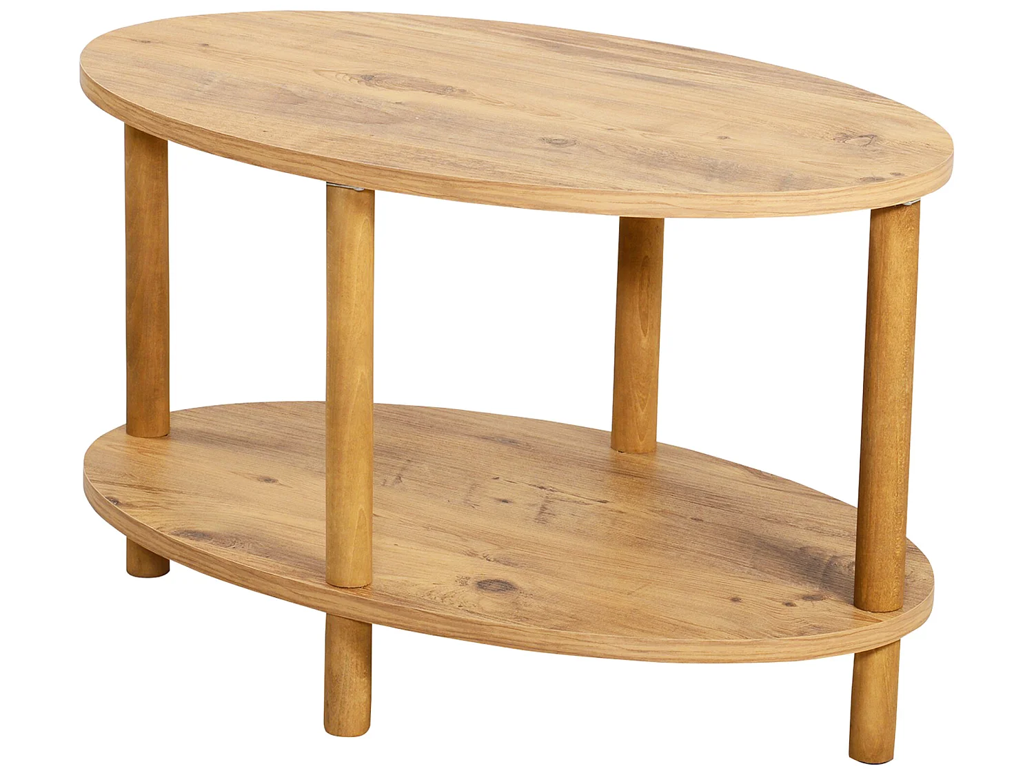 Table basse ovale Højreby 43 x 70 x 44 cm effet bois [en.casa]