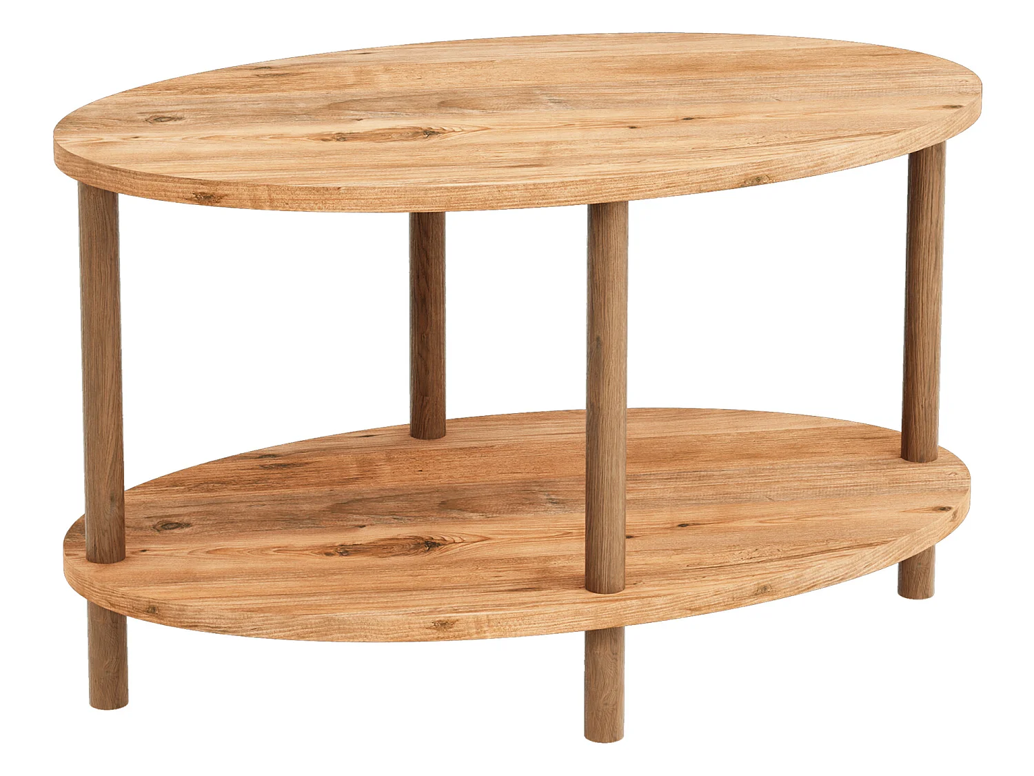 Table basse ovale Højreby 43 x 70 x 44 cm effet bois [en.casa]