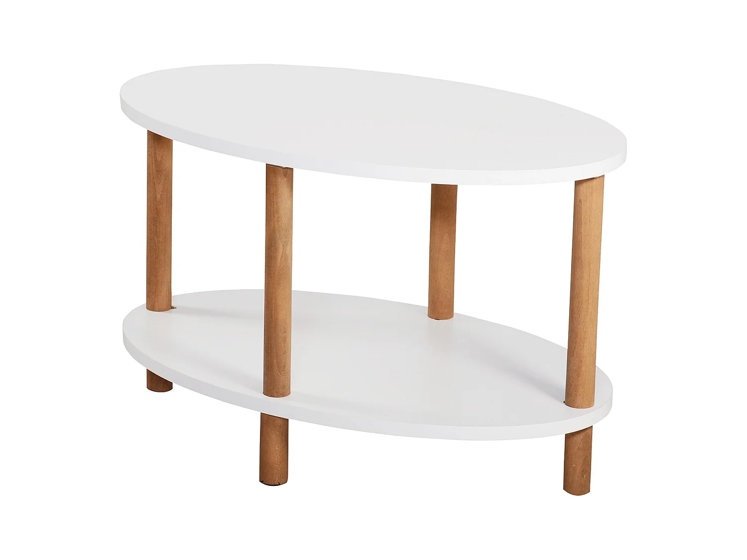 Table basse ovale Højreby 43 x 70 x 44 cm blanc [en.casa]