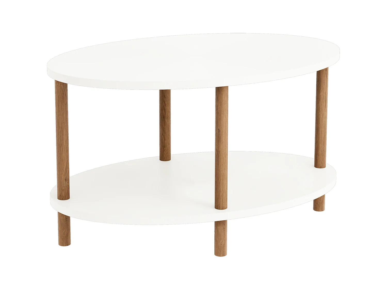 Table basse ovale Højreby 43 x 70 x 44 cm blanc [en.casa]