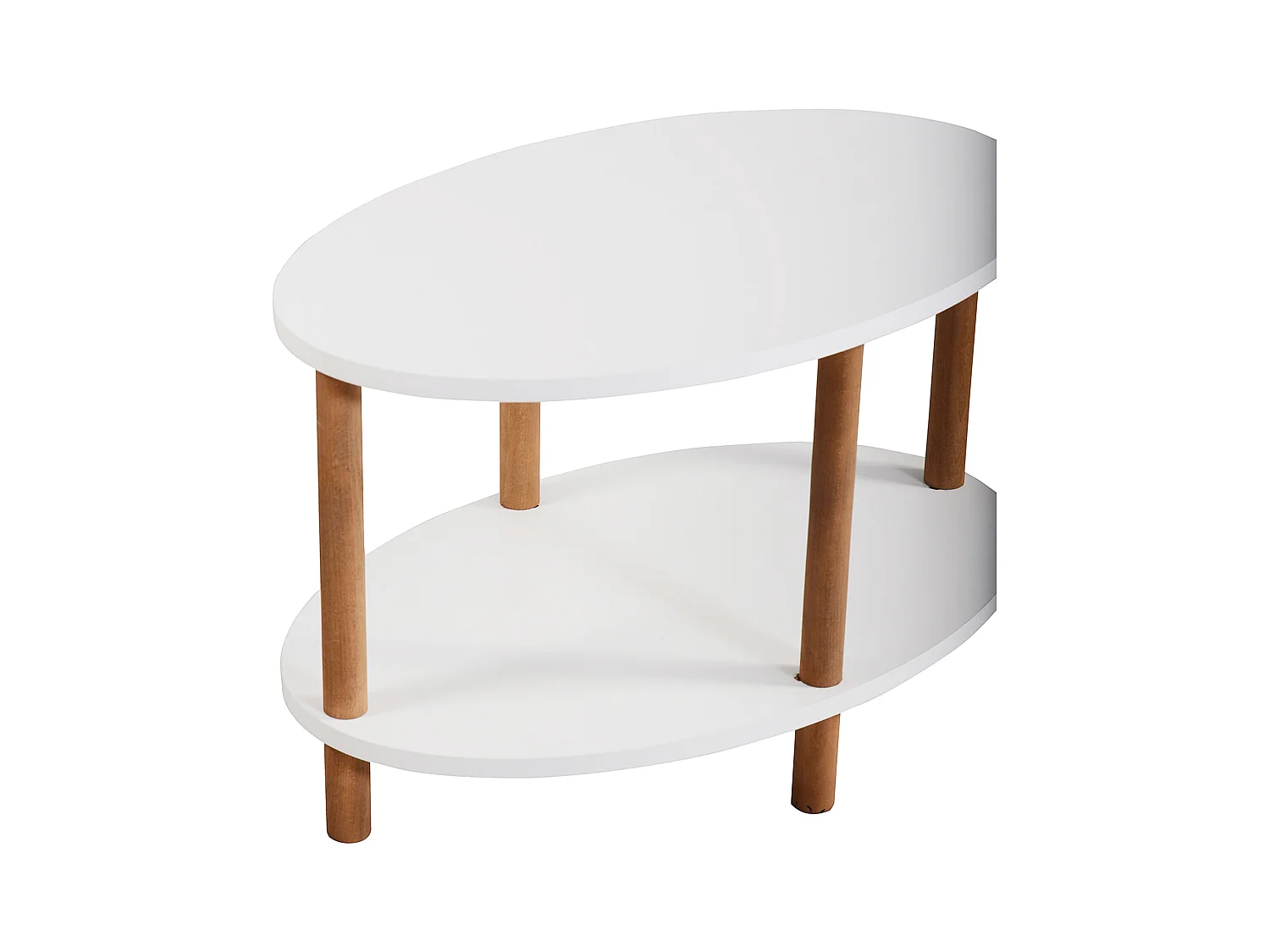 Table basse ovale Højreby 43 x 70 x 44 cm blanc [en.casa]