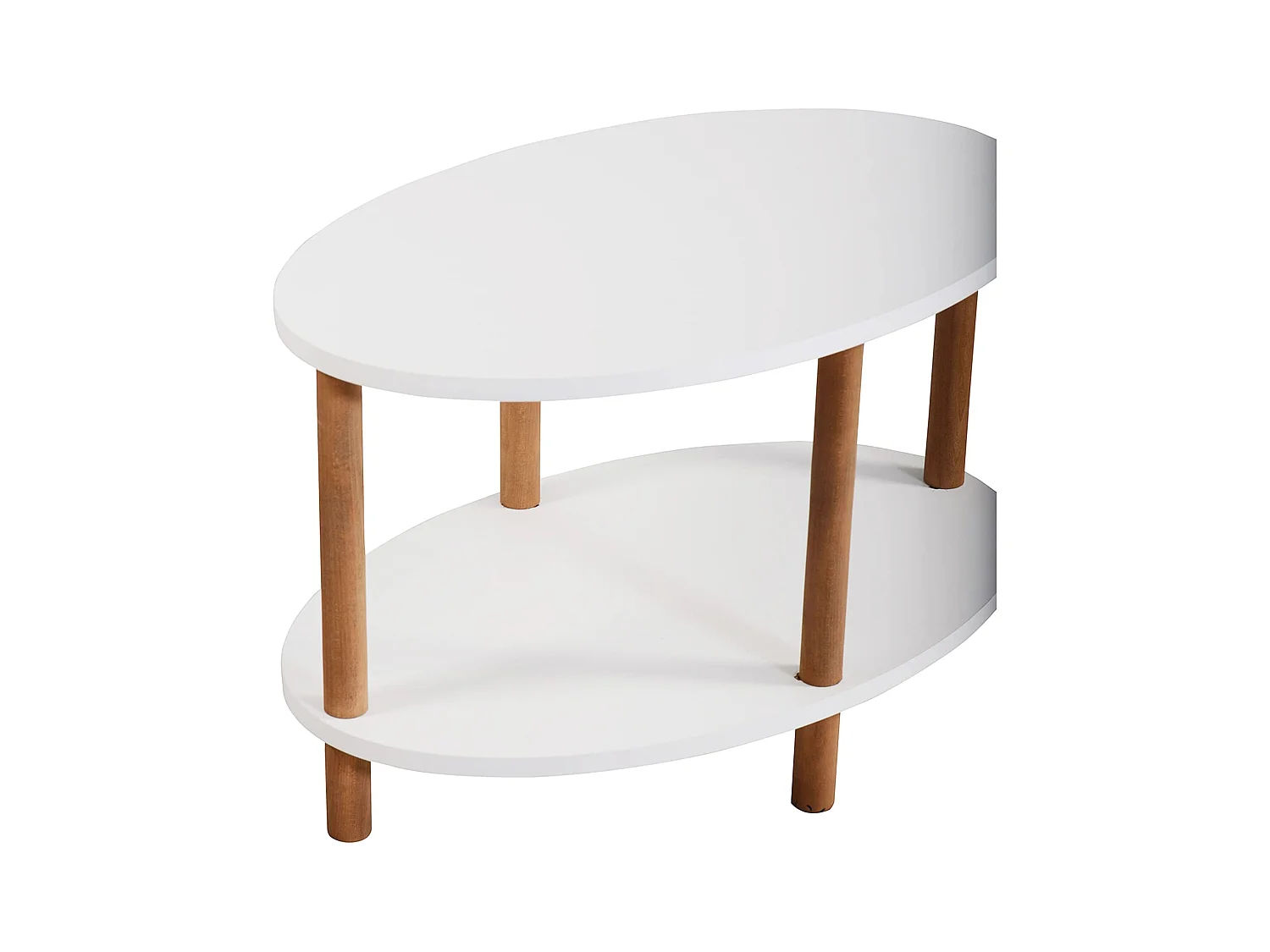 Table basse ovale Højreby 43 x 70 x 44 cm blanc [en.casa]