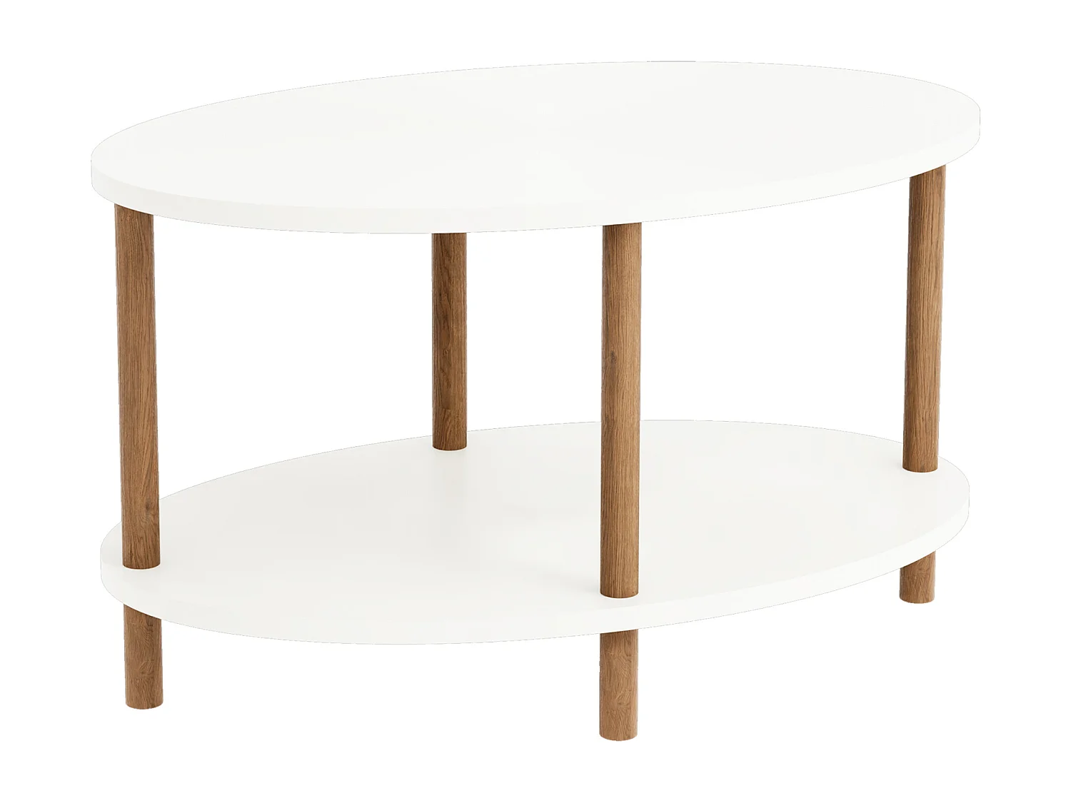 Table basse ovale Højreby 43 x 70 x 44 cm blanc [en.casa]