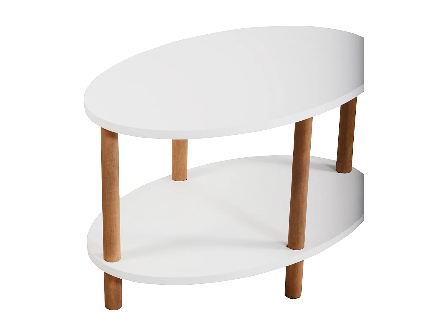 Table basse ovale Højreby 43 x 70 x 44 cm blanc [en.casa]