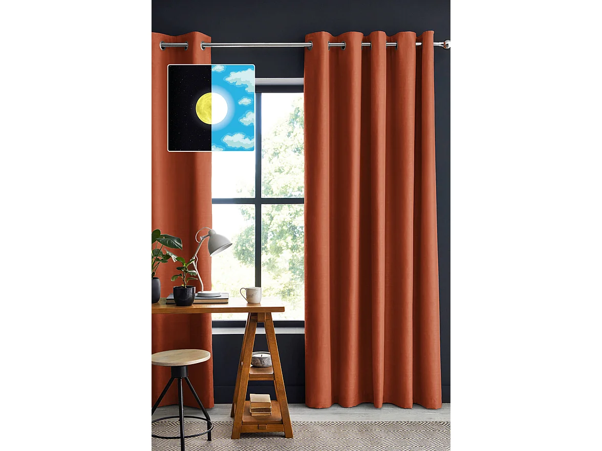 1 Rideau Occultant 140 x 180 cm Obscura Terracotta