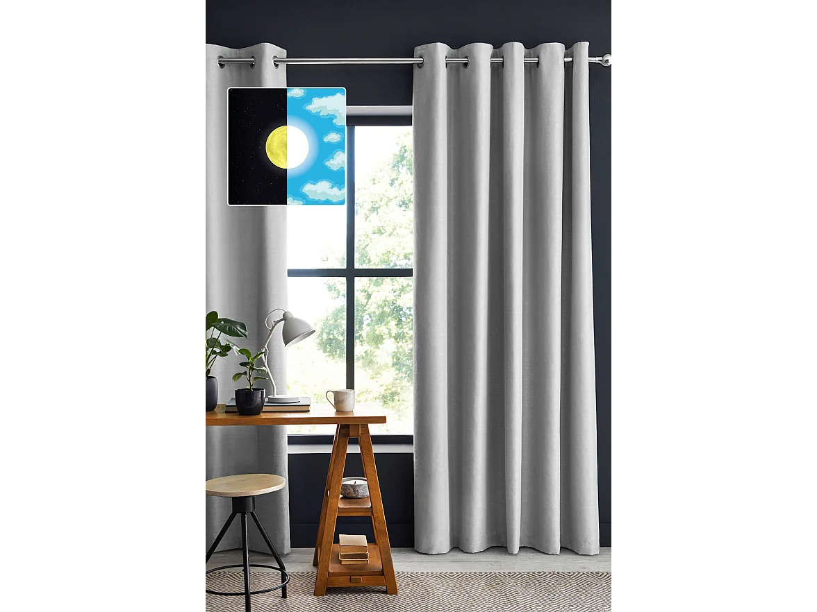 1 Rideau Occultant 140 x 280 cm Obscura Gris clair