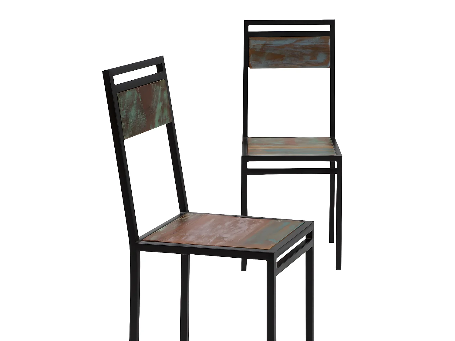 Chaise en bois coloré Ethnik (lot de 2)