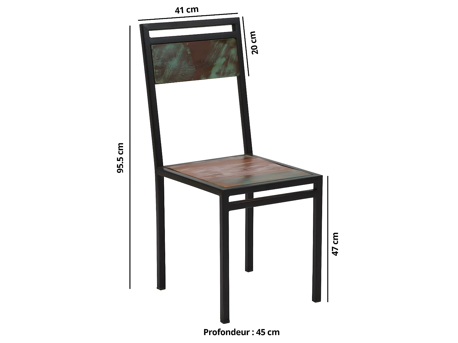 Chaise en bois coloré Ethnik (lot de 2)