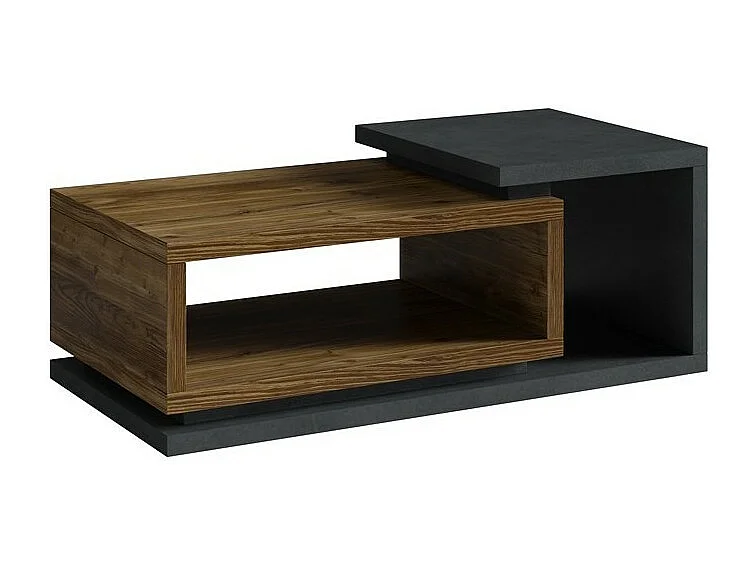 Tavolino da salotto design collezione BERGAMO. Colori grigio e rovere scuro. Stile design.