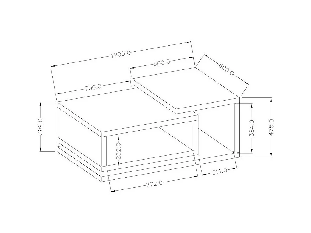 Table basse design collection BERGAME. Coloris noir super mat Style design