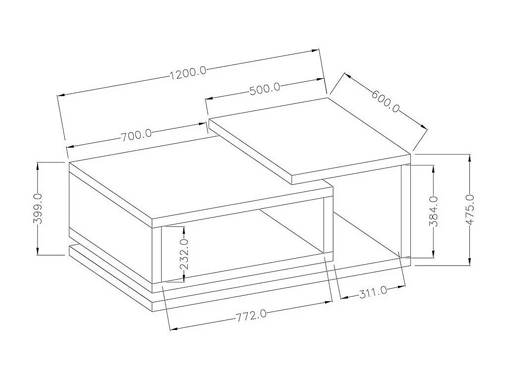 Tavolino da caffè design della collezione BERGAMO. Colore nero super opaco, stile design.
