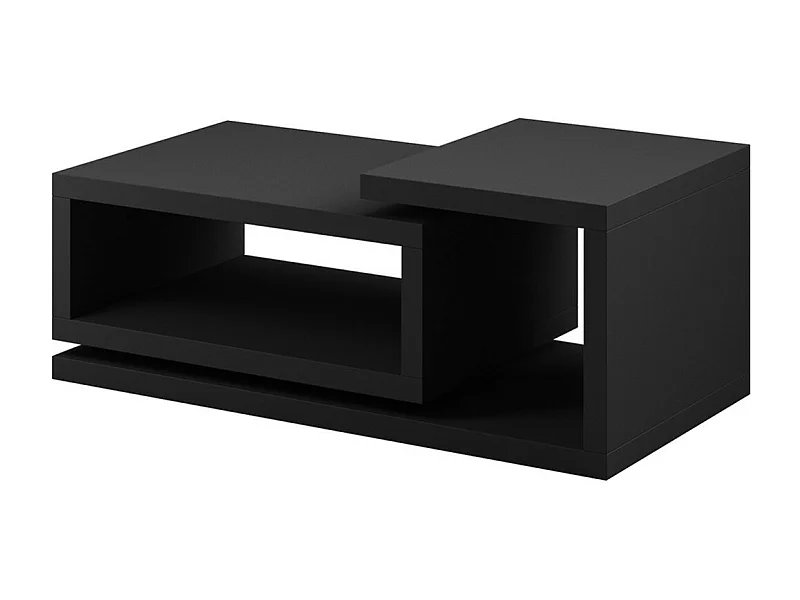 Lage design salontafel uit de BERGAME collectie. Kleur: supermat zwart, designstijl.