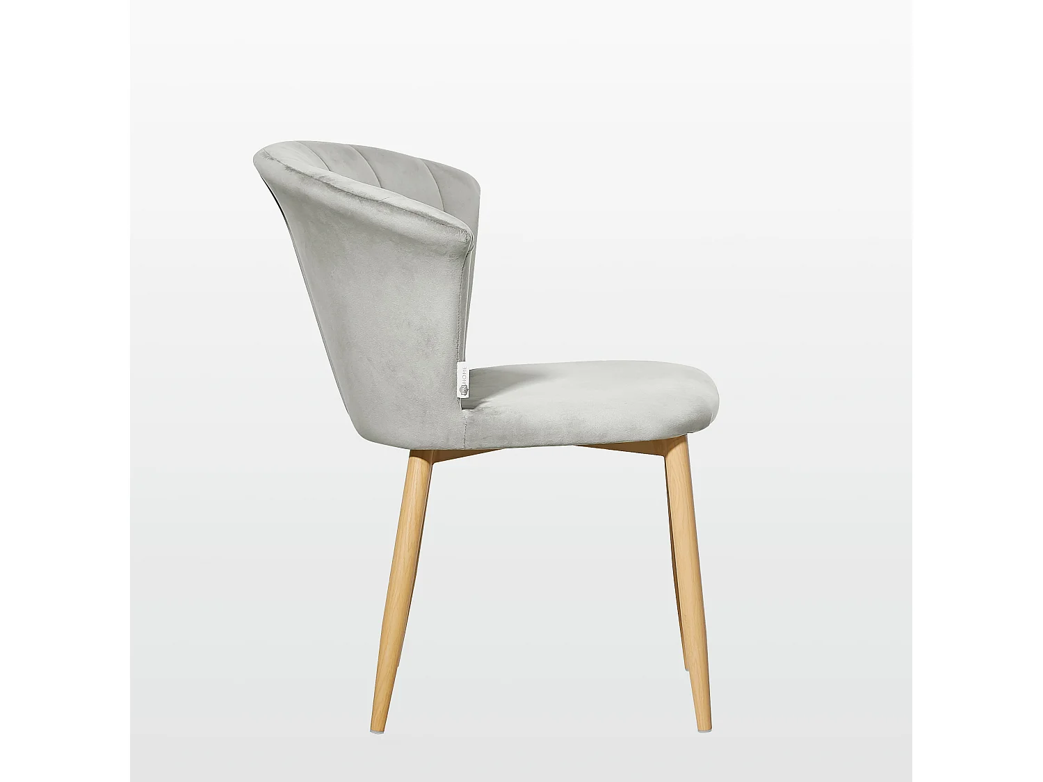 ELSA - Lot de 4 Chaises en Velours Vintage - Gris