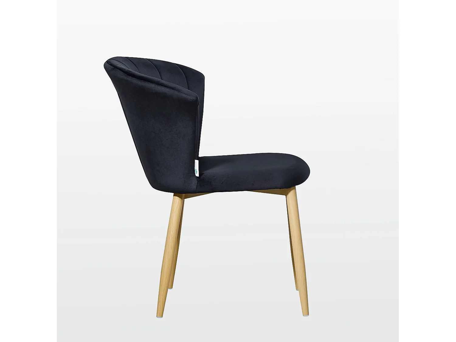 ELSA - Lot de 2 Chaises en Velours Vintage - Noir