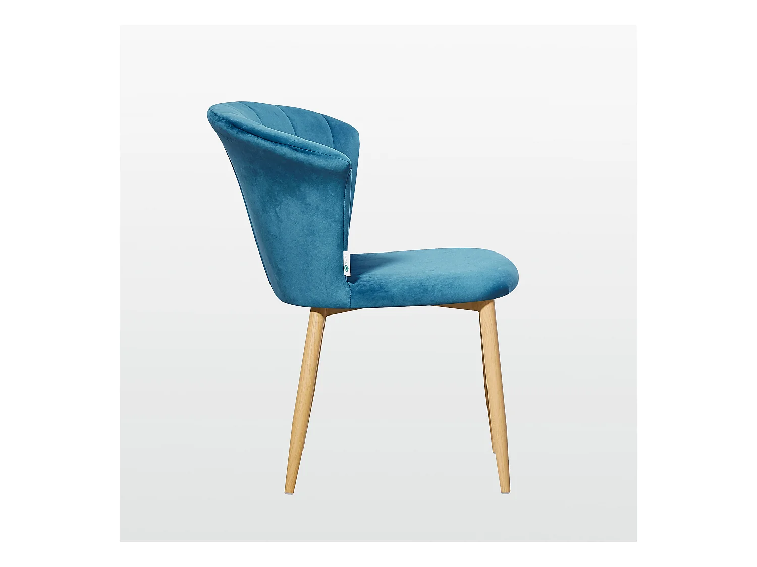 ELSA - Lot de 2 Chaises en Velours Vintage - Bleu