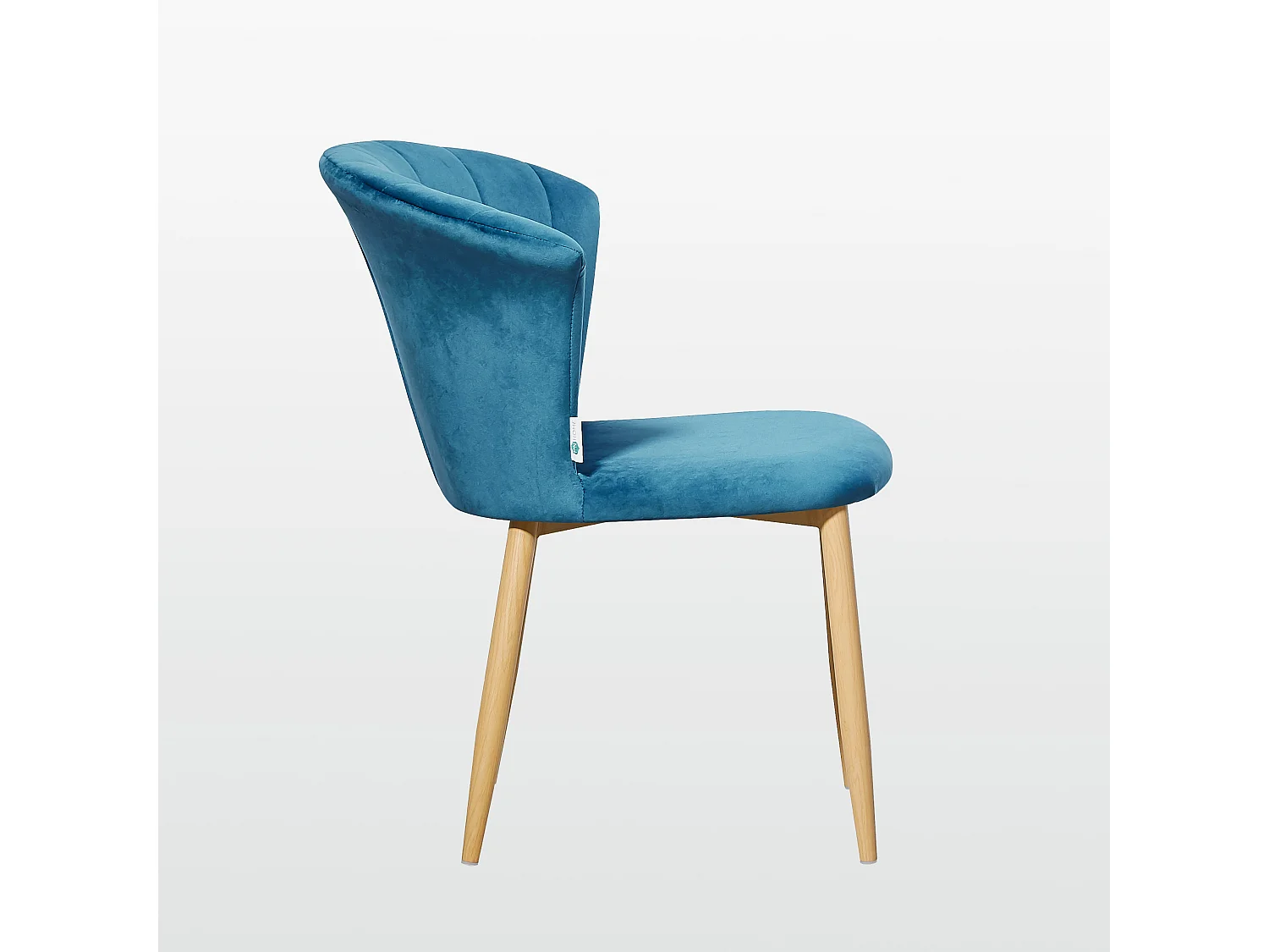 ELSA - Lot de 2 Chaises en Velours Vintage - Bleu