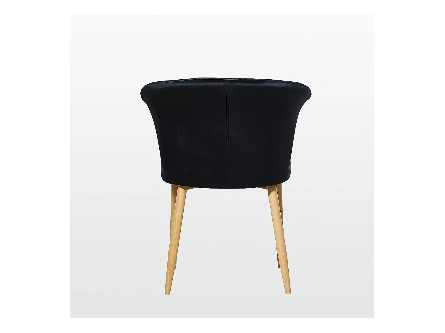 ELSA - Lot de 4 Chaises en Velours Vintage - Noir