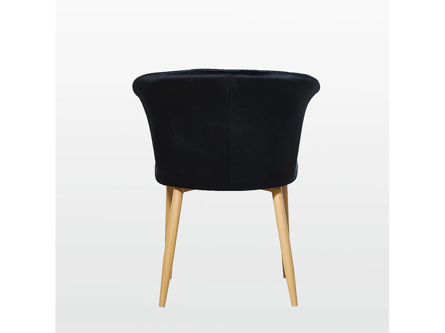 ELSA - Lot de 4 Chaises en Velours Vintage - Noir