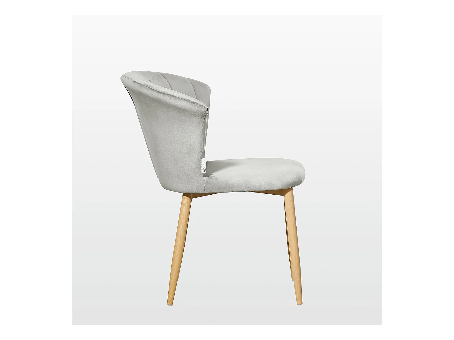 ELSA - Lot de 2 Chaises en Velours Vintage - Gris