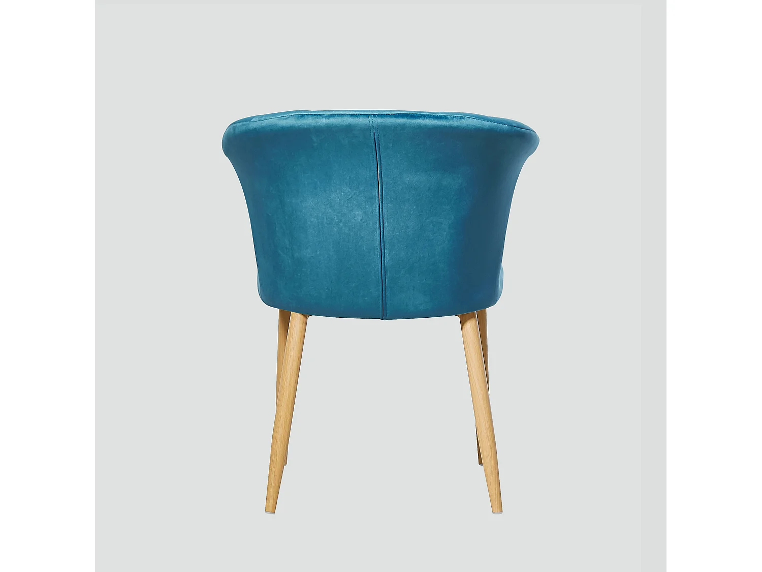 ELSA - Lot de 4 Chaises en Velours Vintage - Bleu