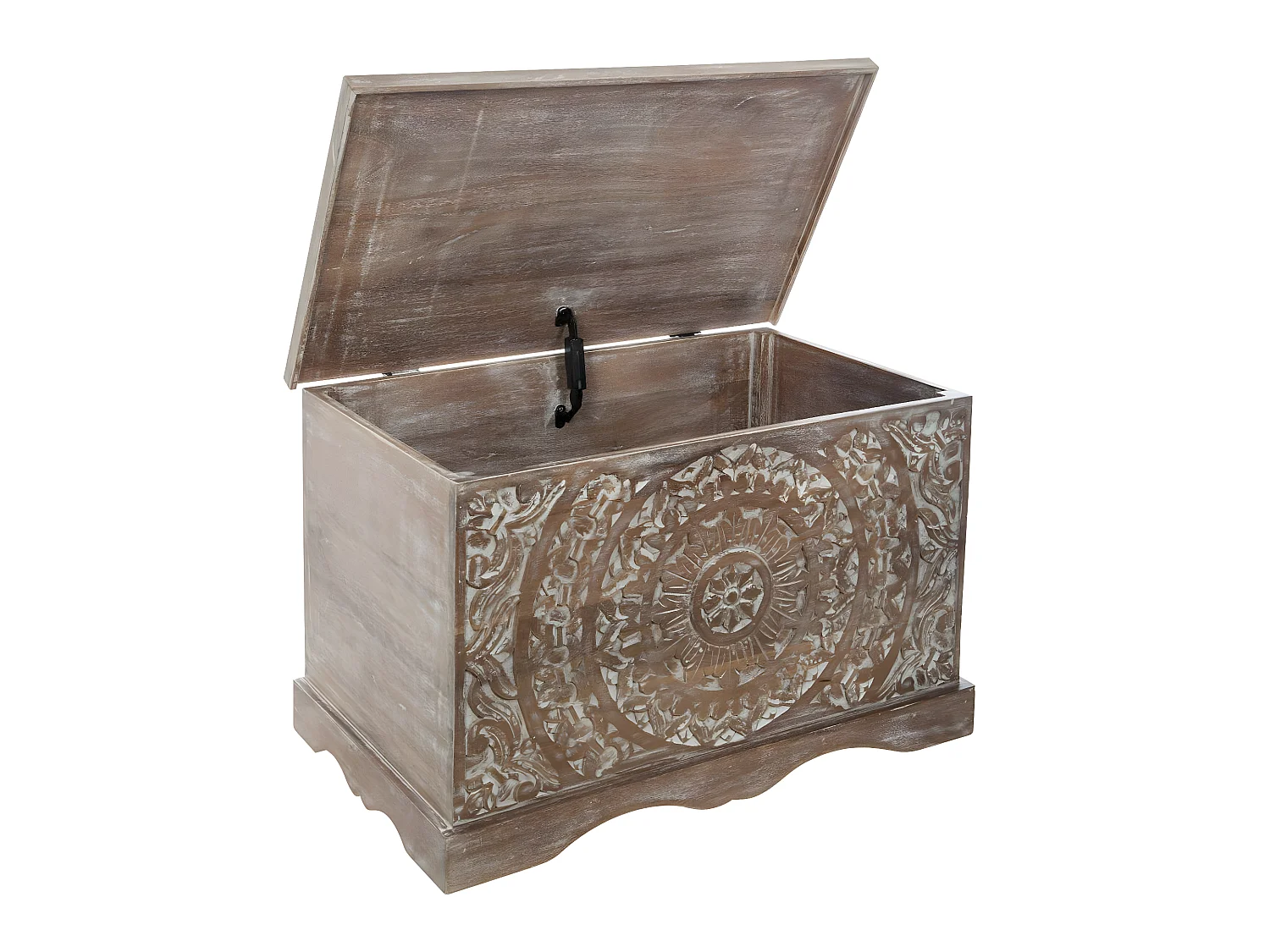 Coffre de rangement en Bois de Manguier Sculpté