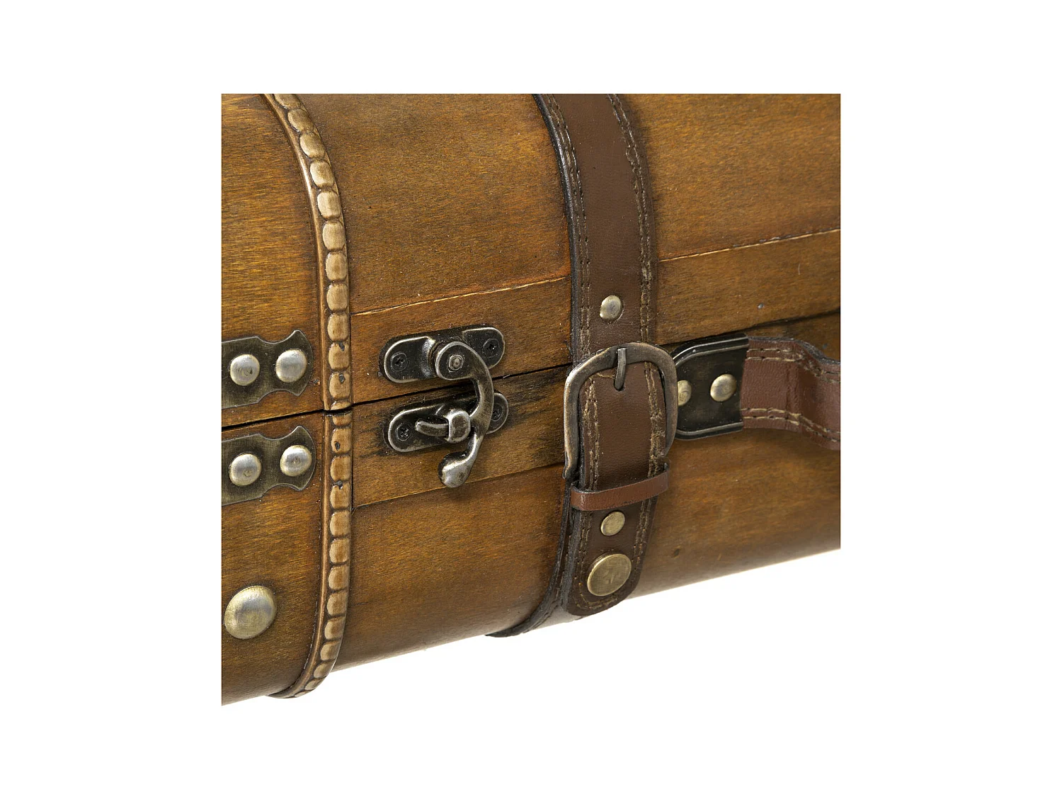 Lot de 2 Coffres de rangement Cantines Rétro en Bois