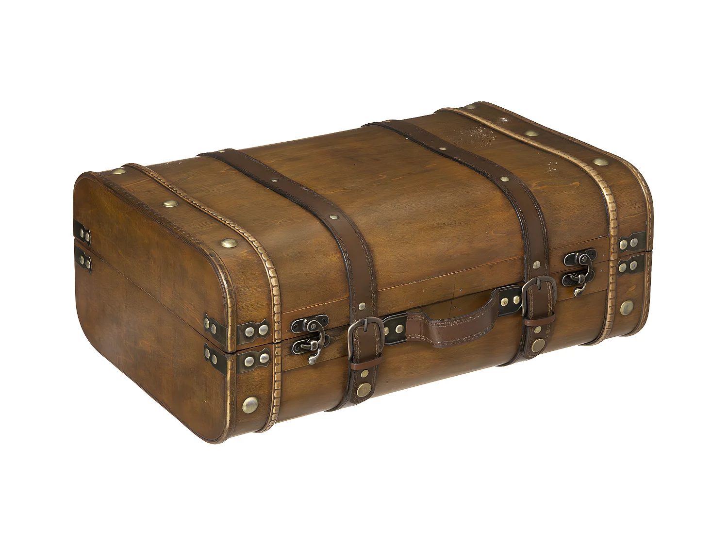 Lot de 2 Coffres de rangement Cantines Rétro en Bois